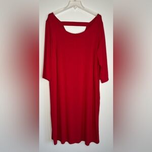 EILEEN FISHER RED TRAVEL DRESS